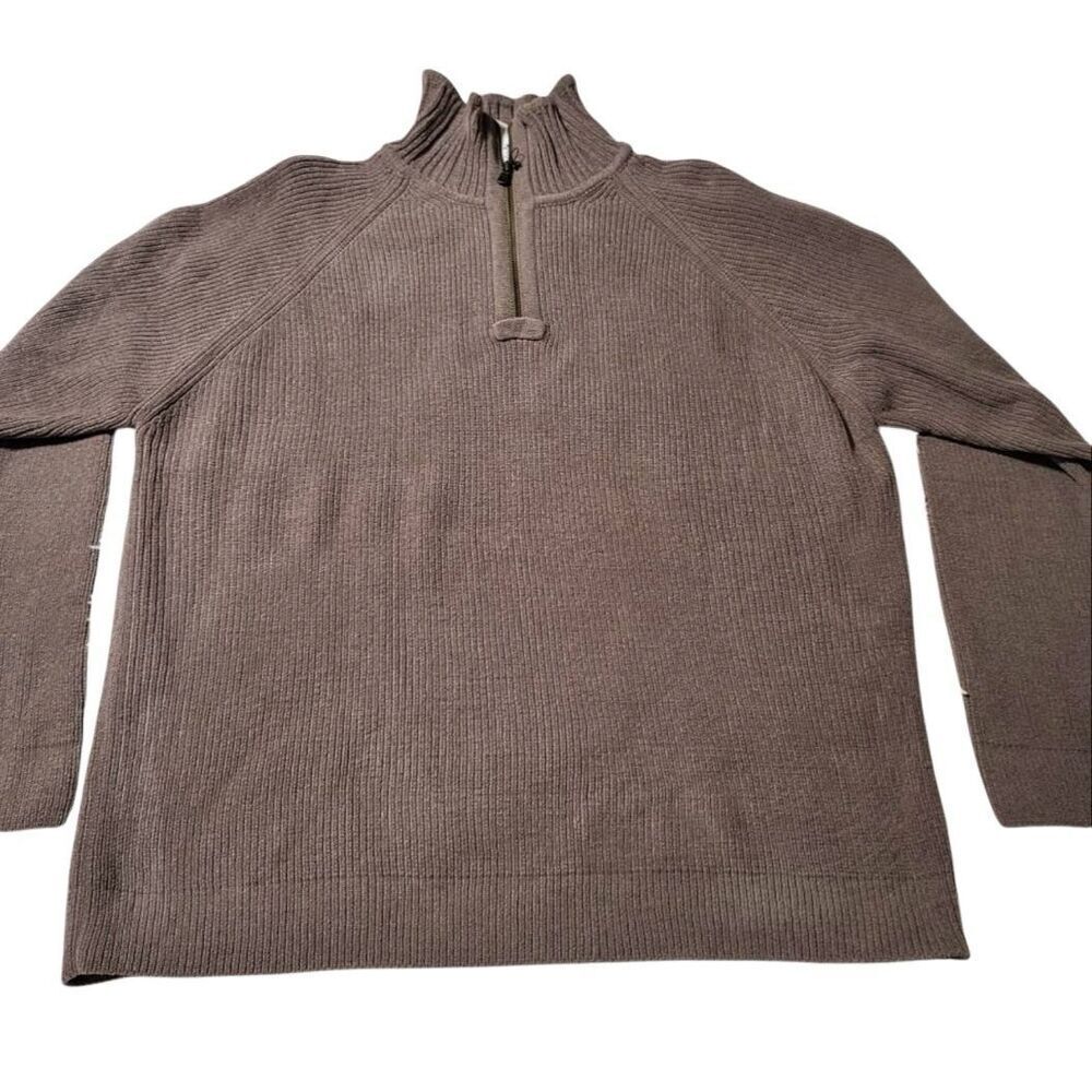 Firethorn Men's long sleeve half zip knit oatmeal sweater XL